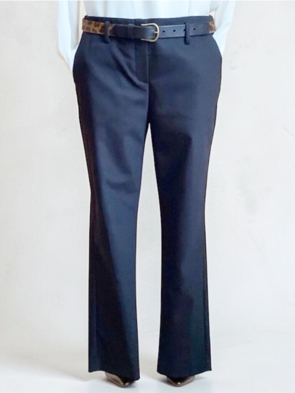 THEORY Black Bedina Pavia Tailored Ankle Trousers Cropped Pants 8 Cigarette Pant